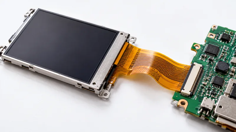 The screen and mother borad of a camera are connected by flexible PCB